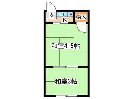 フラワーハイム(2K/2階)の間取り写真