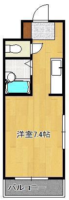 井堀C.V(1K/4階)の間取り写真
