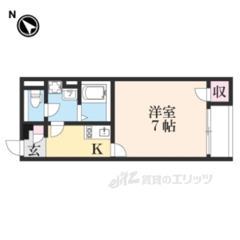 レオパレス羽崎(1K/1階)の間取り写真