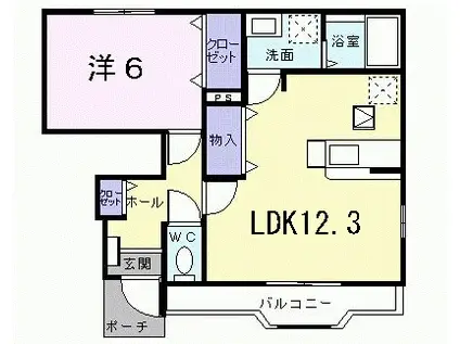 ベルフラワー(1LDK/1階)の間取り写真