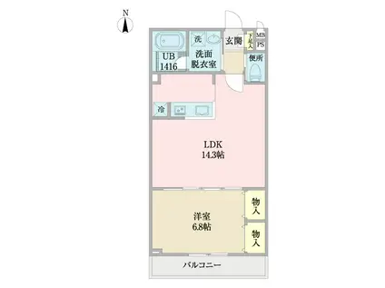 フェルトベルク(1LDK/1階)の間取り写真