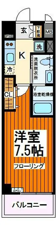 プラウドフラット仙川 3階階 間取り