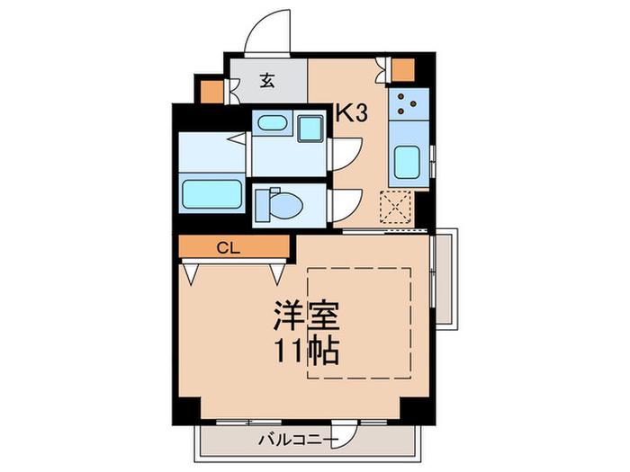 エヴェナール江戸川橋(1K/4階)の間取り写真