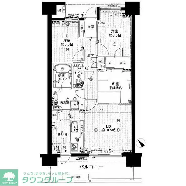 ラディアス本庄ビューテラス 10階階 間取り
