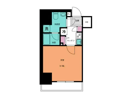 MAXIV CROS竹ノ塚(1K/10階)の間取り写真