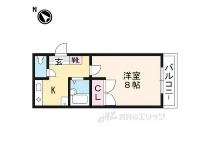 エスパシオ澤田(1K/2階)の間取り写真