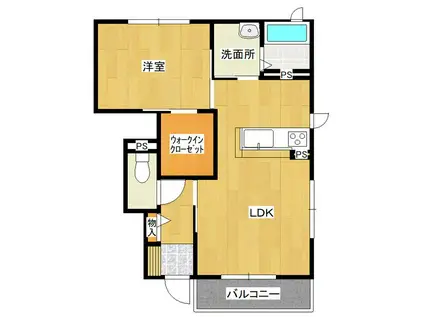 メゾンYSーI(1LDK/1階)の間取り写真