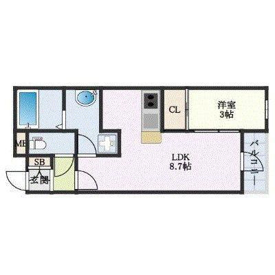 PHOENIX千早(1LDK/5階)の間取り写真