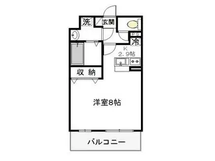 フォレストステージエフ(1K/2階)の間取り写真