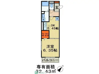 ヴィラ リッツⅢ(1DK/1階)の間取り写真