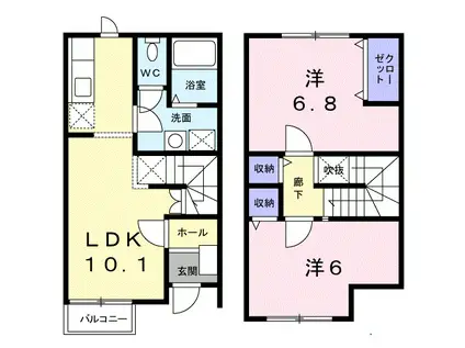 ボンレーブIII(2LDK/1階)の間取り写真