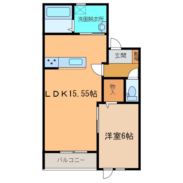 リステマスリ(1LDK/3階)の間取り写真