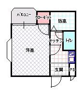 グローリー21(1K/3階)の間取り写真