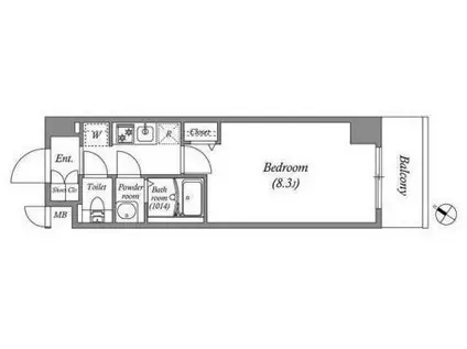 ファーストフィオーレ東灘(1K/2階)の間取り写真
