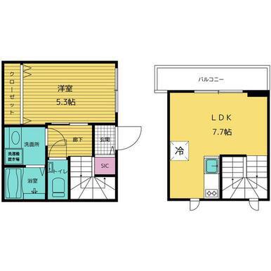 コートヤード表参道(1LDK/2階)の間取り写真