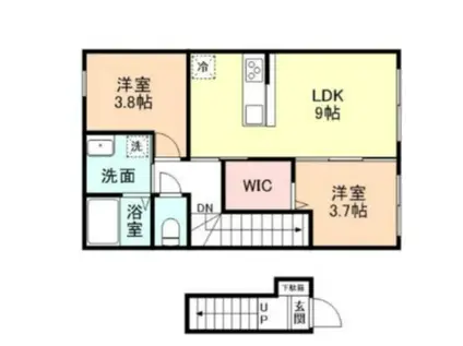 EDGEMOMENT富岡(2LDK/2階)の間取り写真