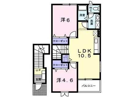 サンシャイン・末次II(2LDK/2階)の間取り写真