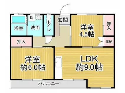 第1今井ビル(2DK/3階)の間取り写真