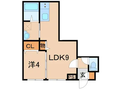 セントラルレジデンス松木(1LDK/1階)の間取り写真