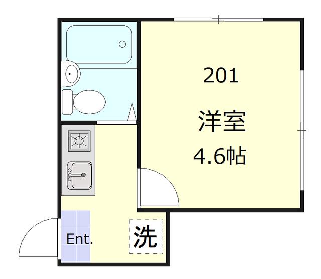 アーバンフラット要町(1K/2階)の間取り写真