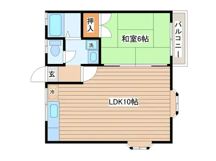 コーポ508(1LDK/2階)の間取り写真