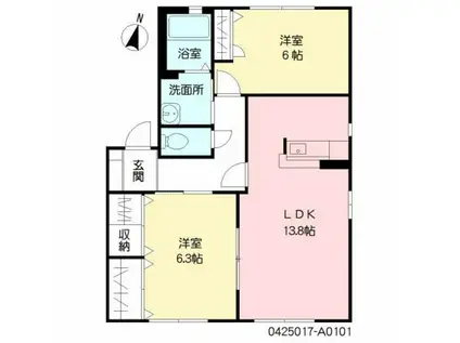 ディアス才賀A(2LDK/1階)の間取り写真