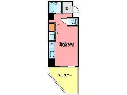 YKハイツ松の内(ワンルーム/4階)の間取り写真