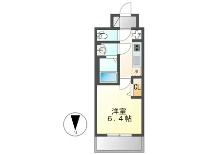 プレサンス伏見アーバンベース(1K/6階)の間取り写真
