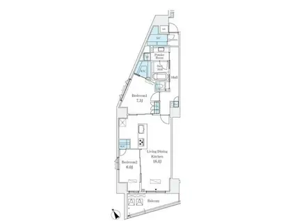 LE UNDEUX南青山(2LDK/7階)の間取り写真