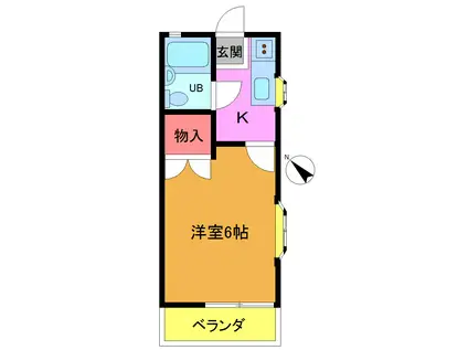 セブン末広(1K/2階)の間取り写真