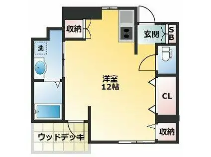 須山ハイツ(ワンルーム/1階)の間取り写真