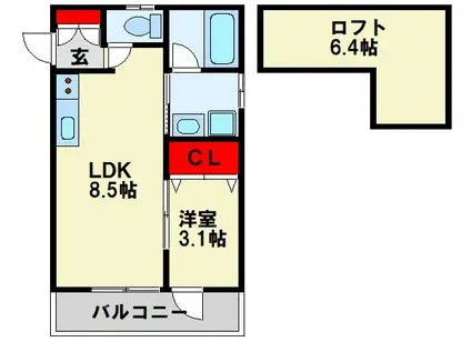 LINDY TONNO(1LDK/2階)の間取り写真