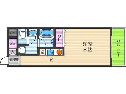 アイディール中之島(1K/1階)の間取り写真