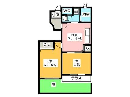 フィデ-ル パラッツオ(2DK/1階)の間取り写真