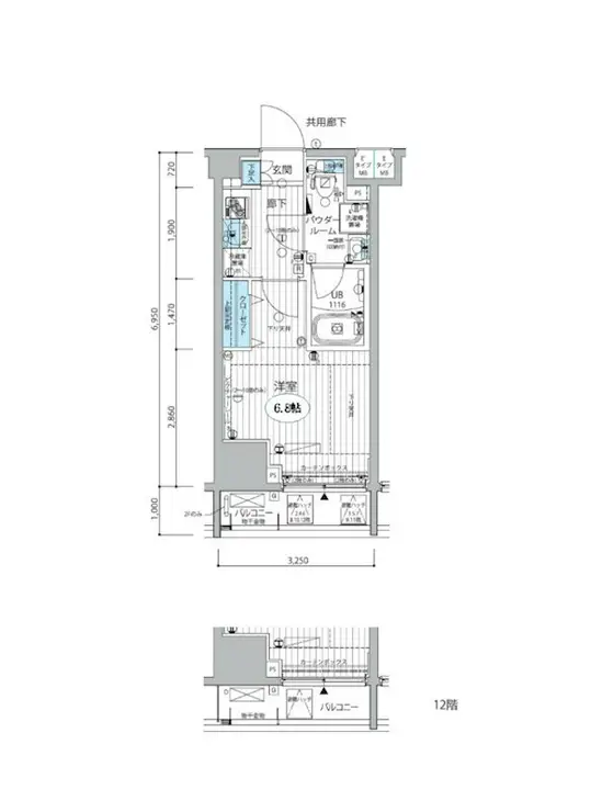 メインステージ三田アーバンスクエア 12階階 間取り