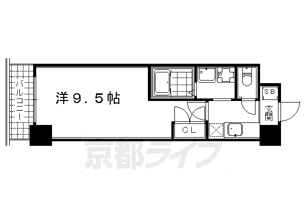 WITH 京 SEASONS(1K/8階)の間取り写真