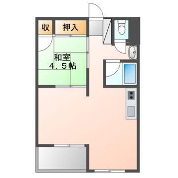 コーポ糠谷(1LDK/3階)の間取り写真