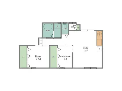 パルドエル大岡山(2LDK/1階)の間取り写真