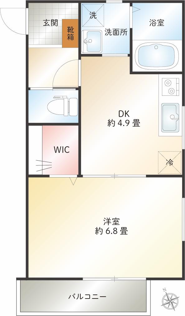 ENJU(1DK/2階)の間取り写真