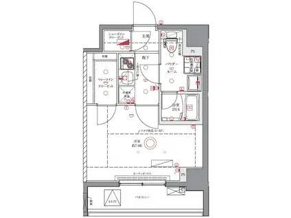 ユリカロゼAZ亀戸II(1K/2階)の間取り写真