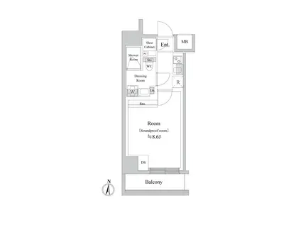 TRACK両国(1K/5階)の間取り写真