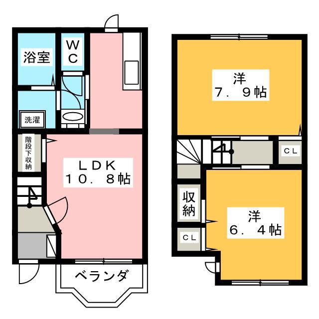 クレイン アライトI(2LDK/1階)の間取り写真