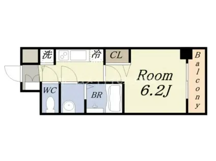 グランカリテ九条南(1K/5階)の間取り写真