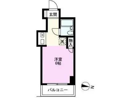 スカイコート 戸田公園(ワンルーム/6階)の間取り写真