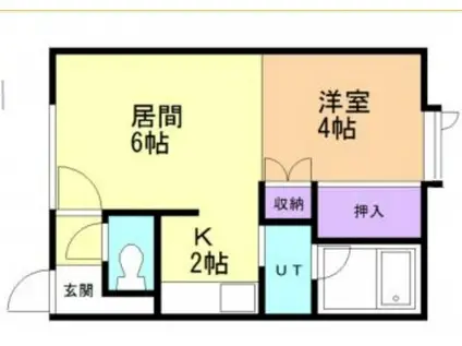 フォレストガーデン桂町(2DK/2階)の間取り写真