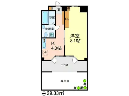 アマドリア豪徳寺(1K/1階)の間取り写真