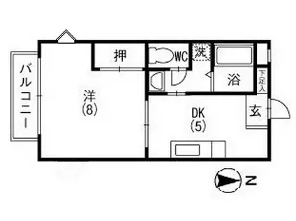 文京ハウス(1DK/1階)の間取り写真