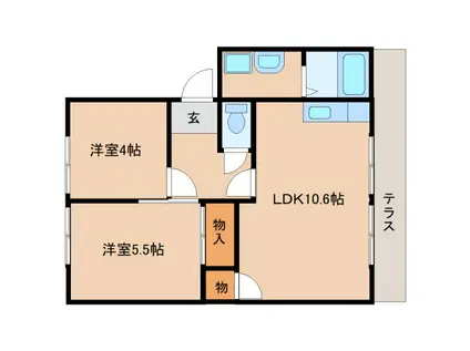 サニーヒル(2LDK/1階)の間取り写真