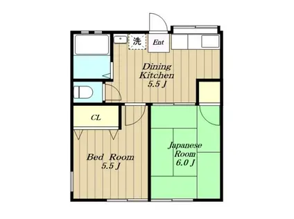 ドミールさがみ(2DK/1階)の間取り写真