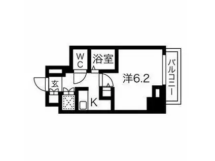 スパシエスタイル住吉(1K/3階)の間取り写真